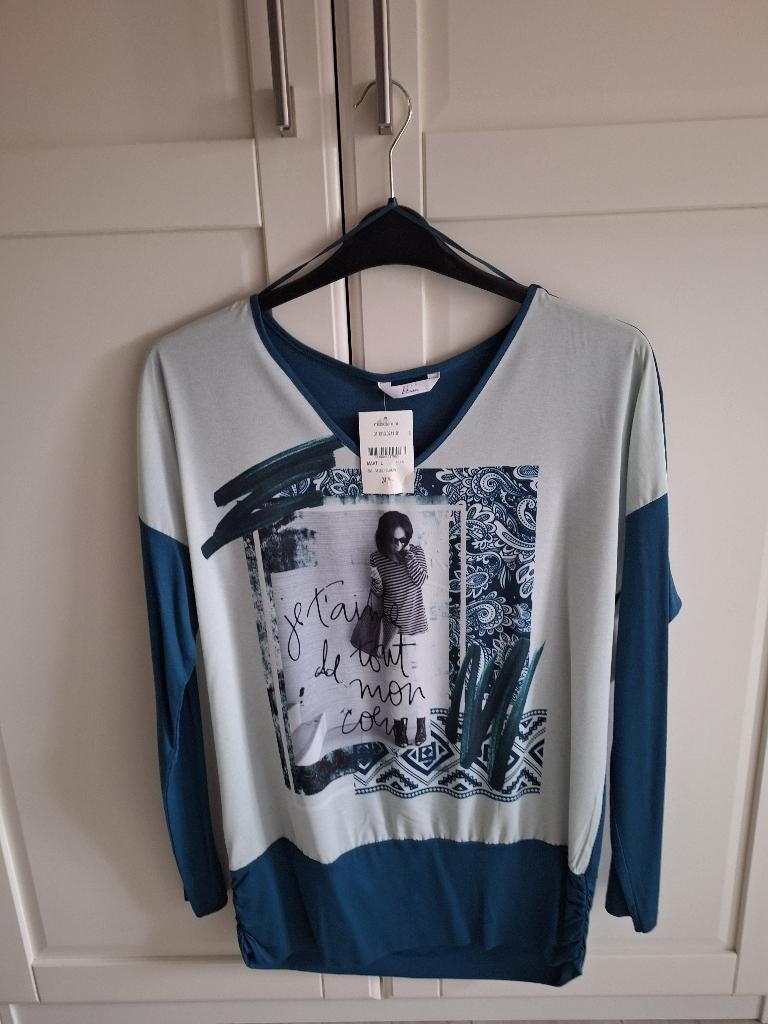 Nieuw Shirt lange mouwen maat L van Miss Etam petrol, Blauw, Maat 42/44 (L), Nieuw, Ophalen of Verzenden
