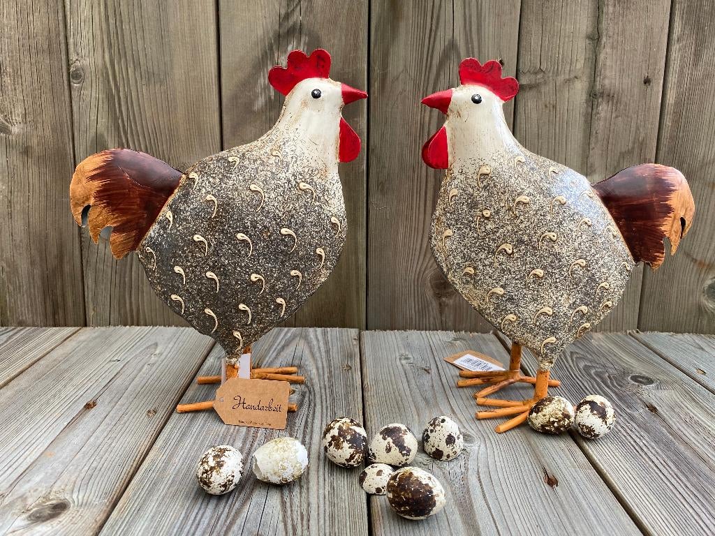 Metalen kip, decoratie, boerderijdieren, Ophalen of Verzenden, Nieuw, Dier