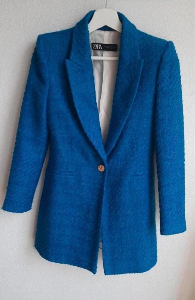 Zara kobalt blauw jasje/blazer - maat 36 costes, Kleding | Dames, Jasjes, Kostuums en Pakken, Zo goed als nieuw, Jasje, Maat 36 (S)