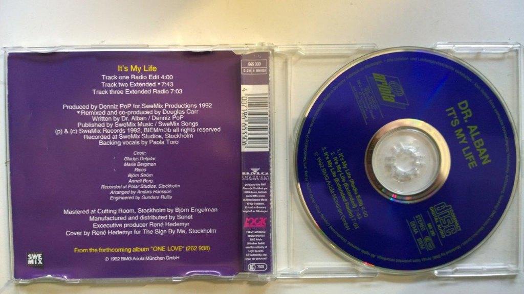 Dr. Alban - It's My Life, Cd's en Dvd's, Maxi-single, Ophalen of Verzenden, Zo goed als nieuw, 1 single