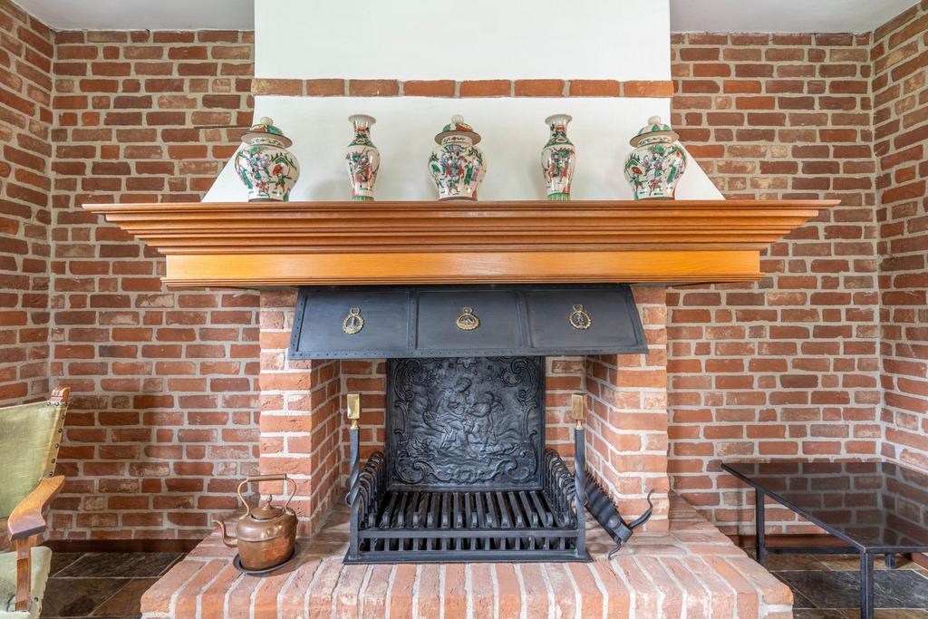 Houten ombouw schouw, haard, afzuigkap, Ophalen of Verzenden, Zo goed als nieuw, Vrijstaande haard, Houthaard