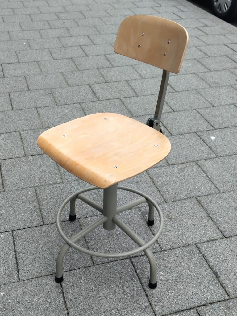 Vintage Friso Kramer Tekenstoel, Ophalen, Gebruikt, In hoogte verstelbaar, 1 kruk