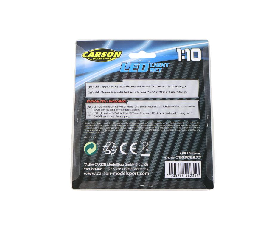 Carson 906235 LED Licht-set voor Tamiya DT03/TT02B, Elektro, Nieuw, Ophalen of Verzenden, Schaal 1:10