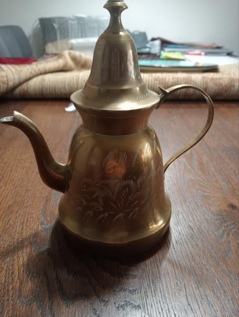 Antieke Dallah Koffiekan - Koper/Brons, Ophalen