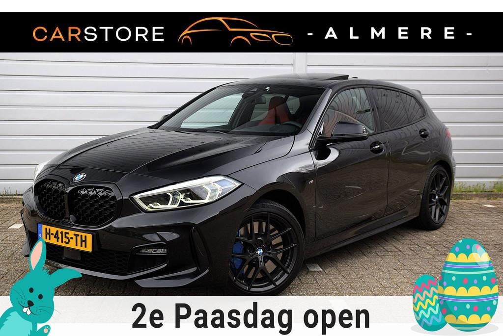 BMW 1-serie 118i High Executive Edition*1e eig*M-Pakket*Pano, Gebruikt, Zwart, 3 cilinders, 695 kg