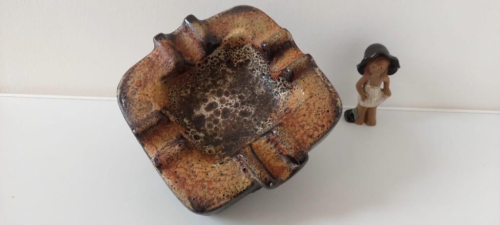 vintage xxl Brutalist 'Fat Lava' DDR 70s Germany asbak, Eu, Eu, Ophalen of Verzenden, Zo goed als nieuw