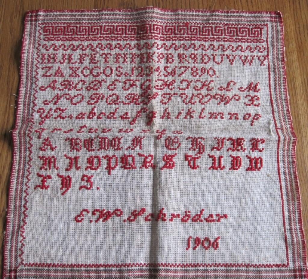 Antieke merklap - 1906, Antiek en Kunst, Ophalen of Verzenden