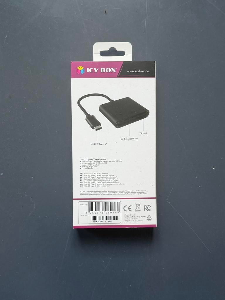 USB-C CF & SD Kaartlezer - Icy Box IB-CR301-C3, Ophalen of Verzenden, Nieuw