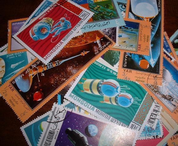 Ruimtevaart 50 Motiefzegels, Postzegels en Munten, Postzegels | Thematische zegels, Ophalen of Verzenden, Gestempeld, Overige thema's