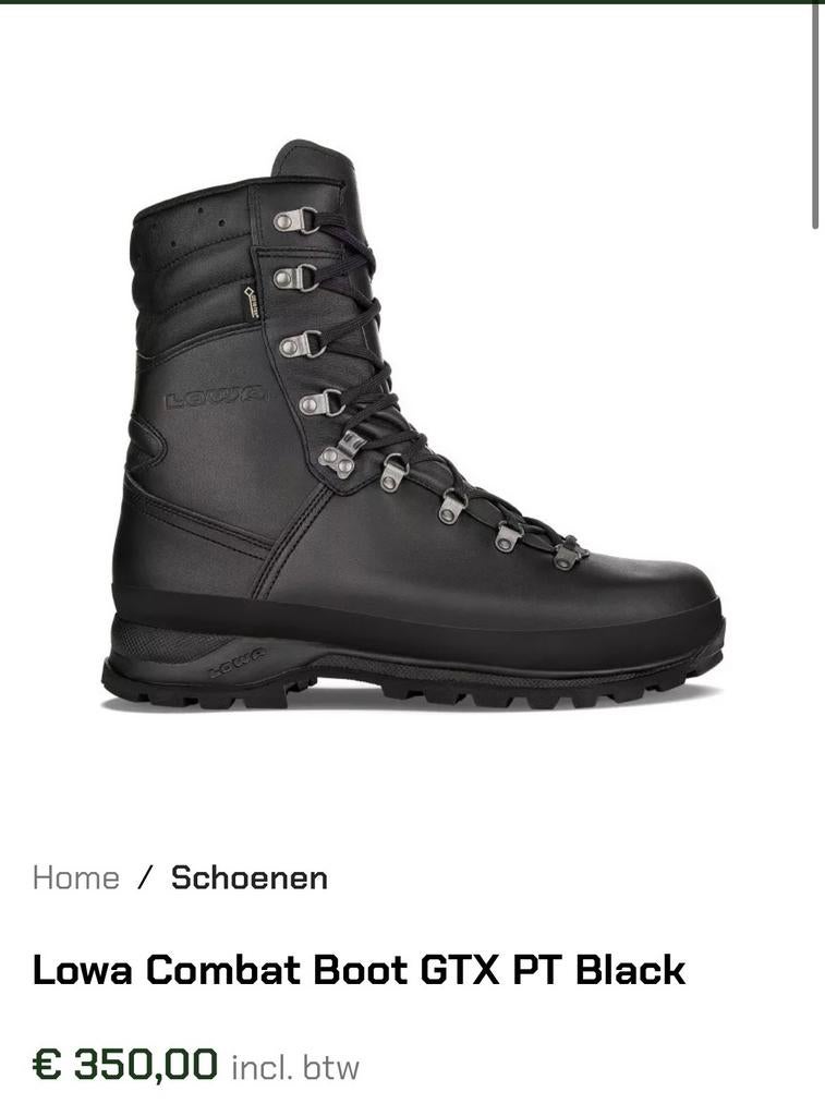 Lowa Combat GTX PT Zwarte Gevechtslaarzen Maat 43, Ophalen of Verzenden, Gedragen, Zwart, Boots