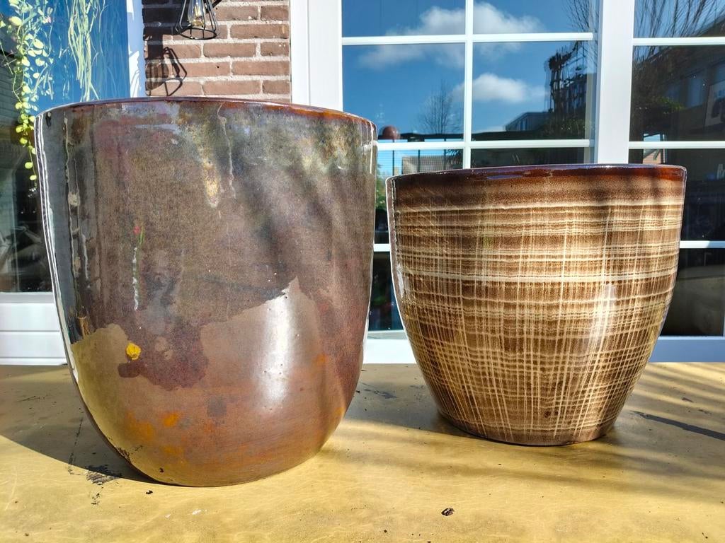 Grote bloempotten, Ophalen of Verzenden, Rond, Kunststof, Minder dan 40 cm