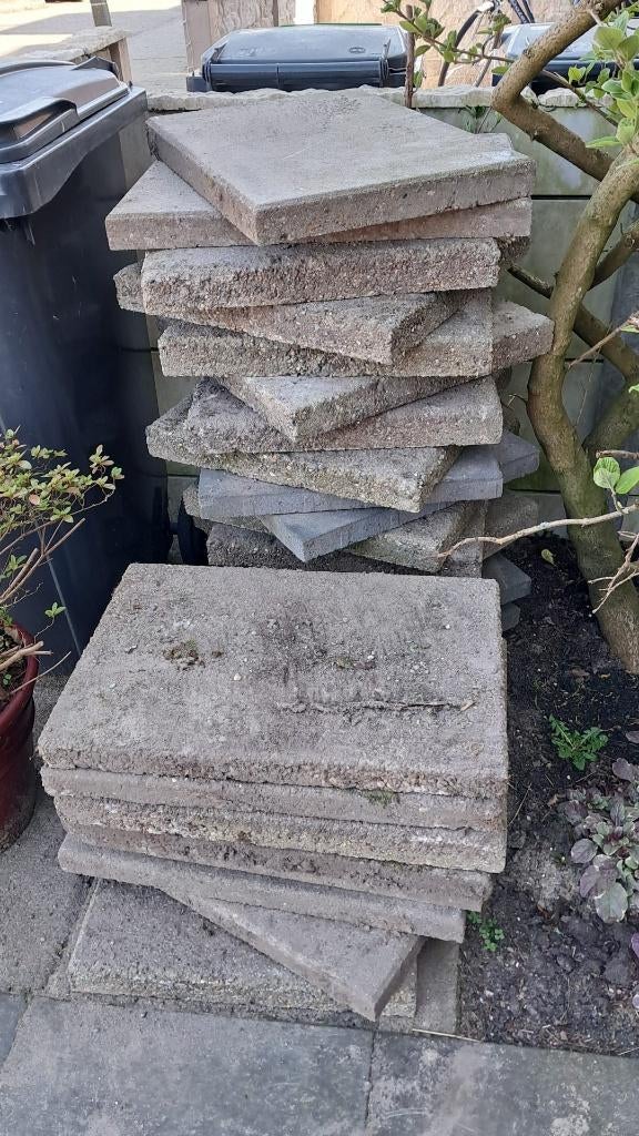 Terrastegels 20 stuks 40x60, 8 tegels 50 x50 Gratis, Tuin en Terras, Ophalen, Gebruikt, Beton, Terrastegels