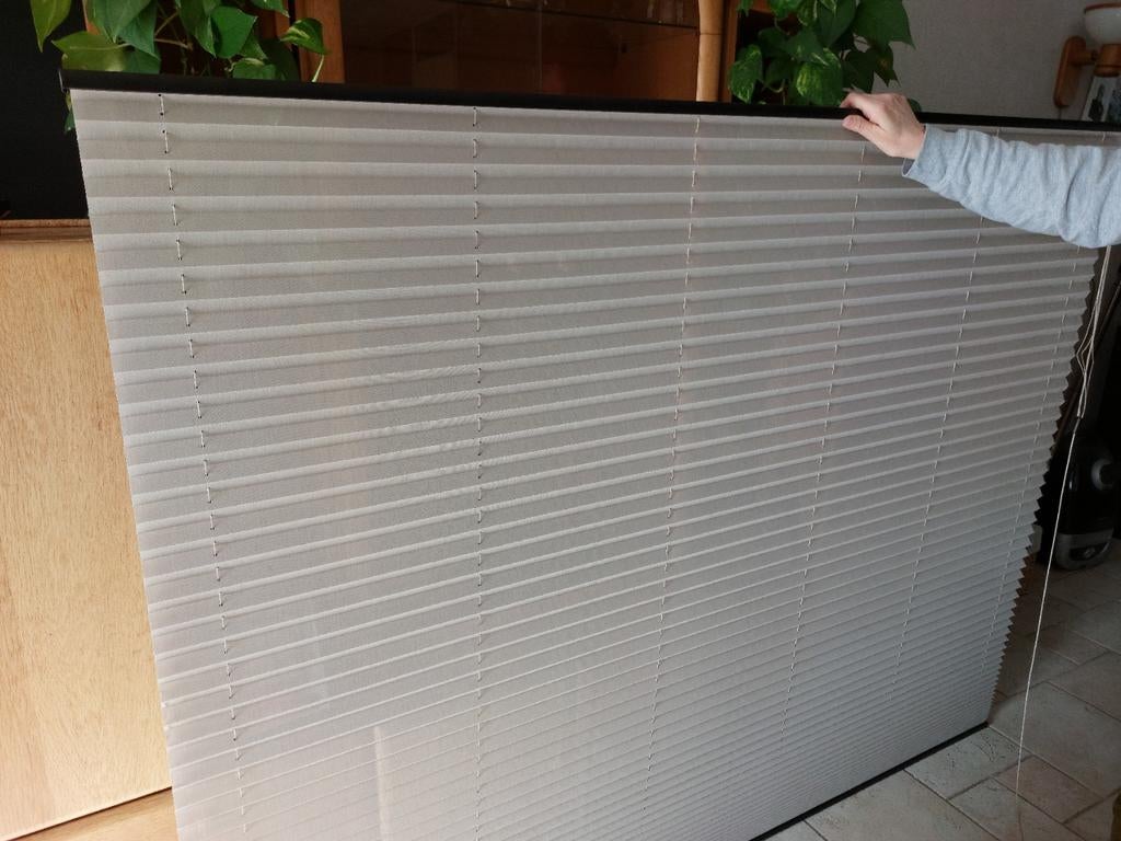 Tweemaal beige top down plissé gordijnen - Perfecte staat!, Ophalen, 200 cm of meer, Beige, 150 tot 200 cm