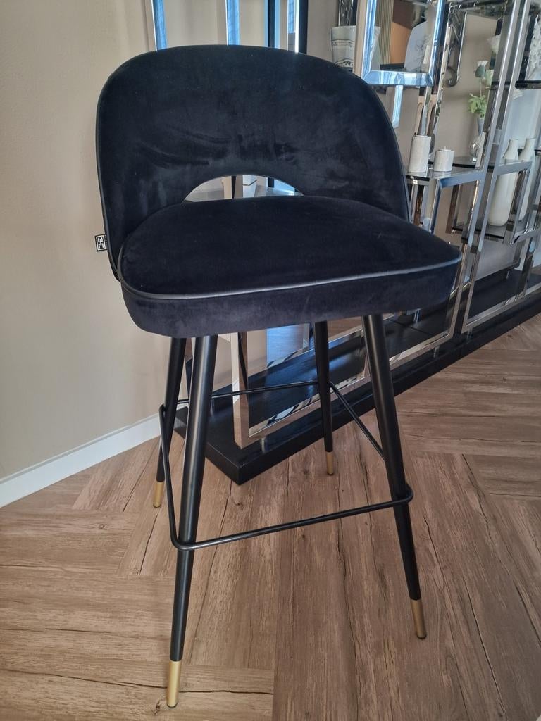 Barkruk/stoel eichholtz zwart, Huis en Inrichting, Barkrukken, 1 kruk, Ophalen of Verzenden, 60 tot 90 cm