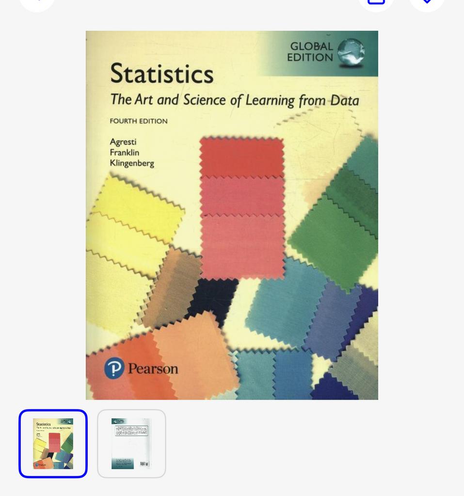 Statistics: The Art and Science of Learning from Data, Ophalen of Verzenden, Beta, Gelezen, HBO