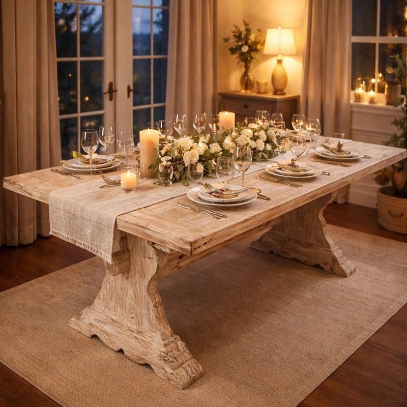 Eetkamertafel Dinertafel Whitewash Grote Houten Tafel Wit, Info@dehanzeherten.nl, Vijf personen of meer, De Hanze Herten, Rechthoekig