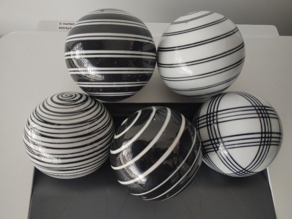 Set van 5 groote 8,5cm decoratieve bollen, ballen...., Ophalen of Verzenden