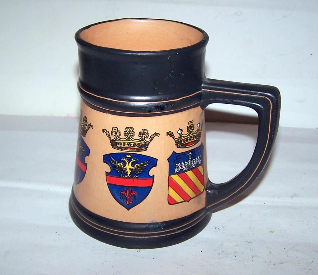 Prachtige antieke keramische pul met wapenschilden. Nwst., Ophalen of Verzenden