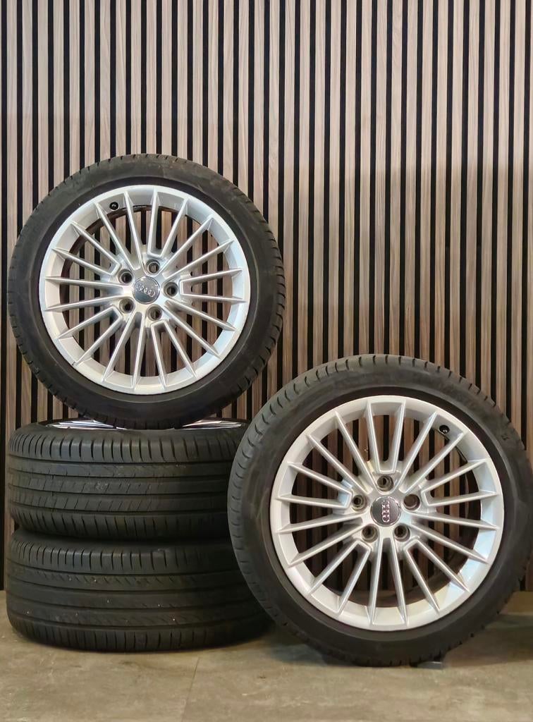 17" Orig. AUDI A3 TT Velgen+GOEDE Amerk Zomerbanden 5x112, Audi, Gebruikt, Banden en Velgen, 17 inch