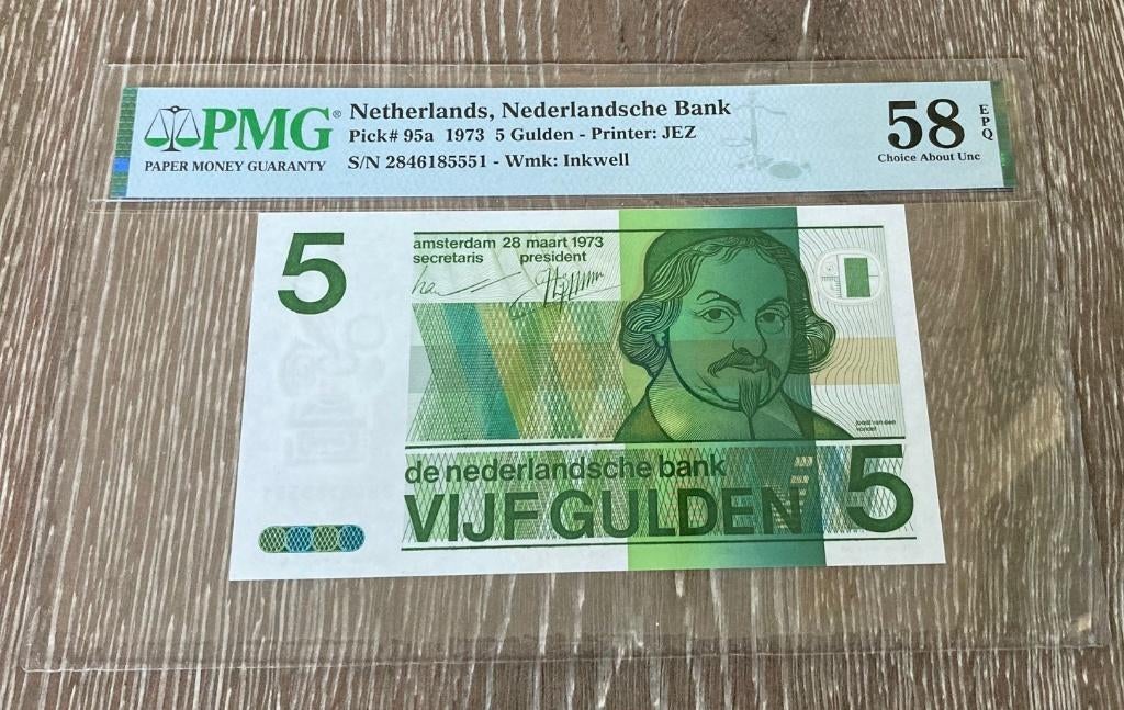 5 gulden PMG 1973 Vondel II (proefserie), Postzegels en Munten, Bankbiljetten | Nederland, Ophalen, 5 gulden, Los biljet