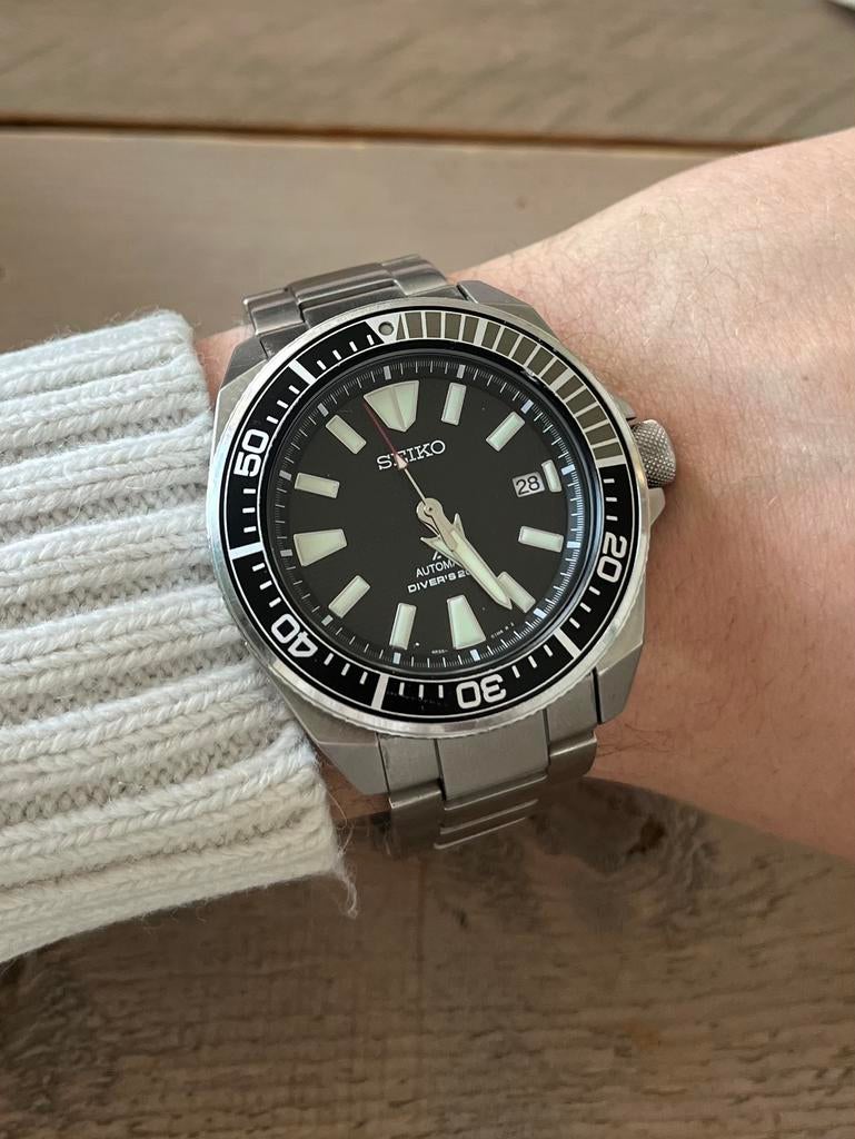 Seiko Prospex nieuwprijs €875, Ophalen of Verzenden, Zo goed als nieuw, Leer, Seiko