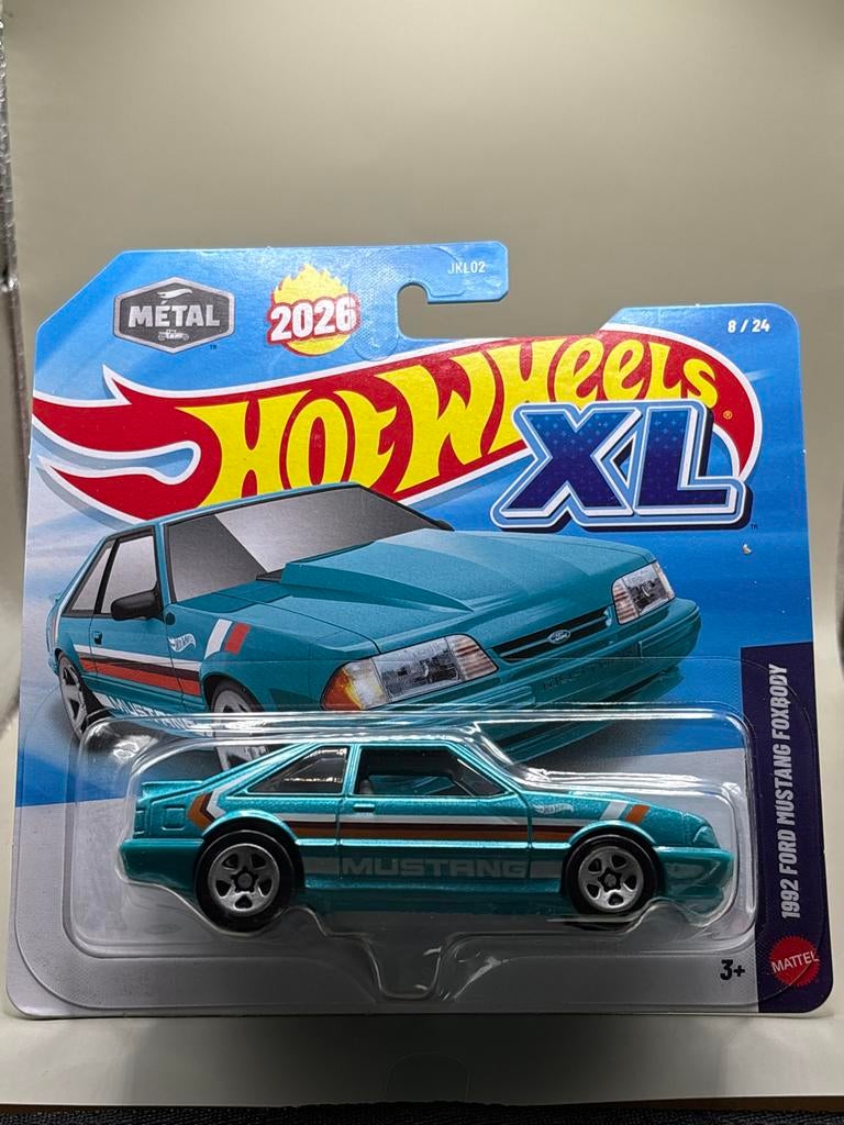 Hot Wheels XL 1992 Ford Mustang Foxbody, Auto, Nieuw, Ophalen of Verzenden, Mattel