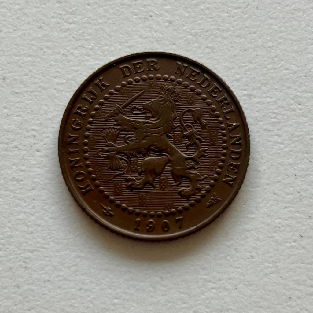 Nederland 1 cent 1907 Pr/UNC, Verzenden, Koningin Wilhelmina