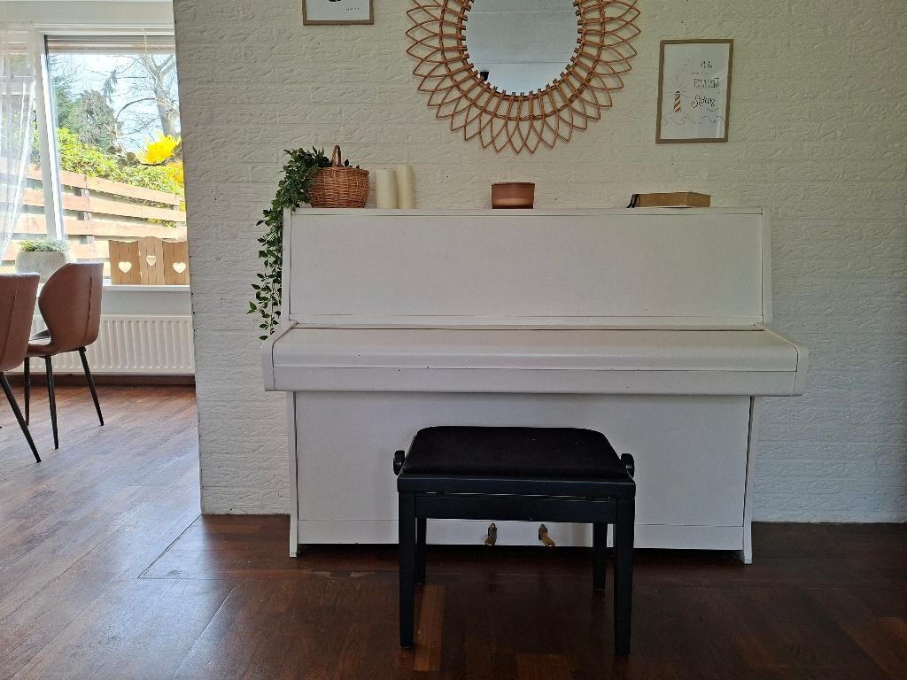 Akoestische piano Rösler wit, Ophalen, Gebruikt, Wit, Piano