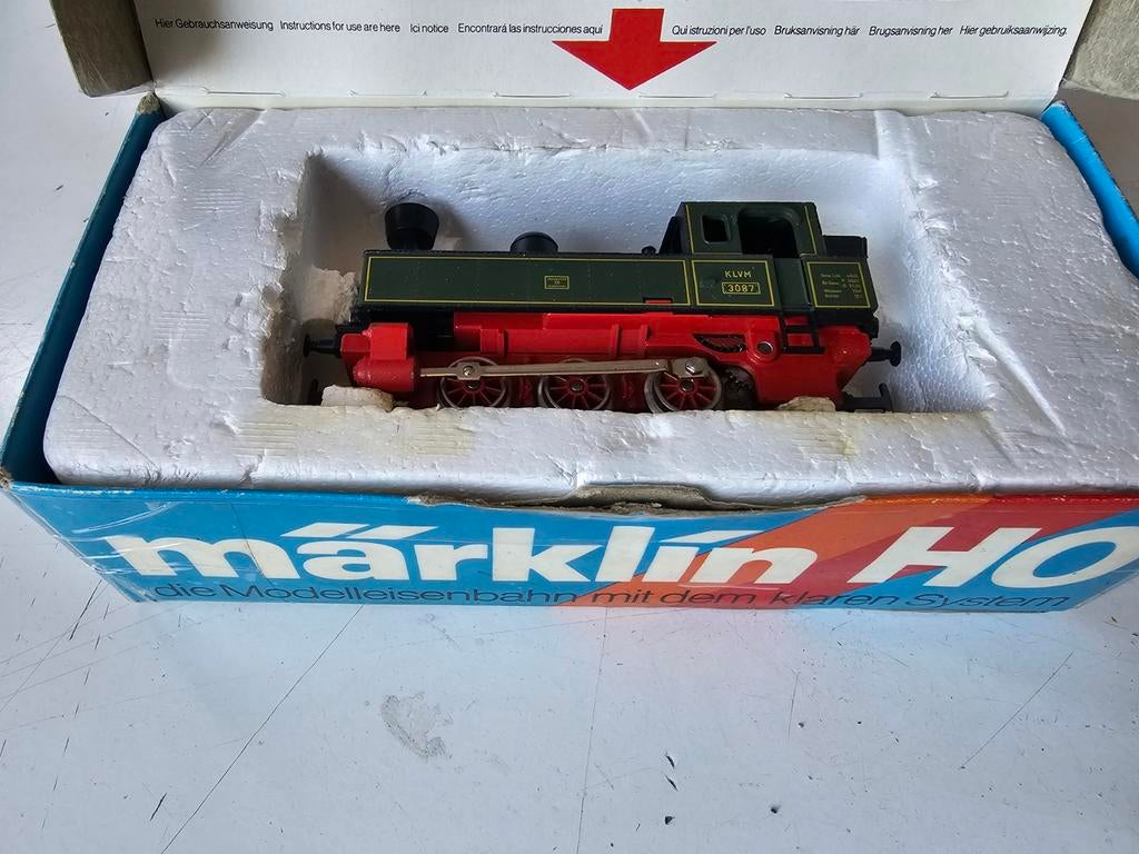 Modeltrein Ho 3087 marklin lok zgan in doos, getest en ok, Wisselstroom, Locomotief, Ophalen of Verzenden, Zo goed als nieuw