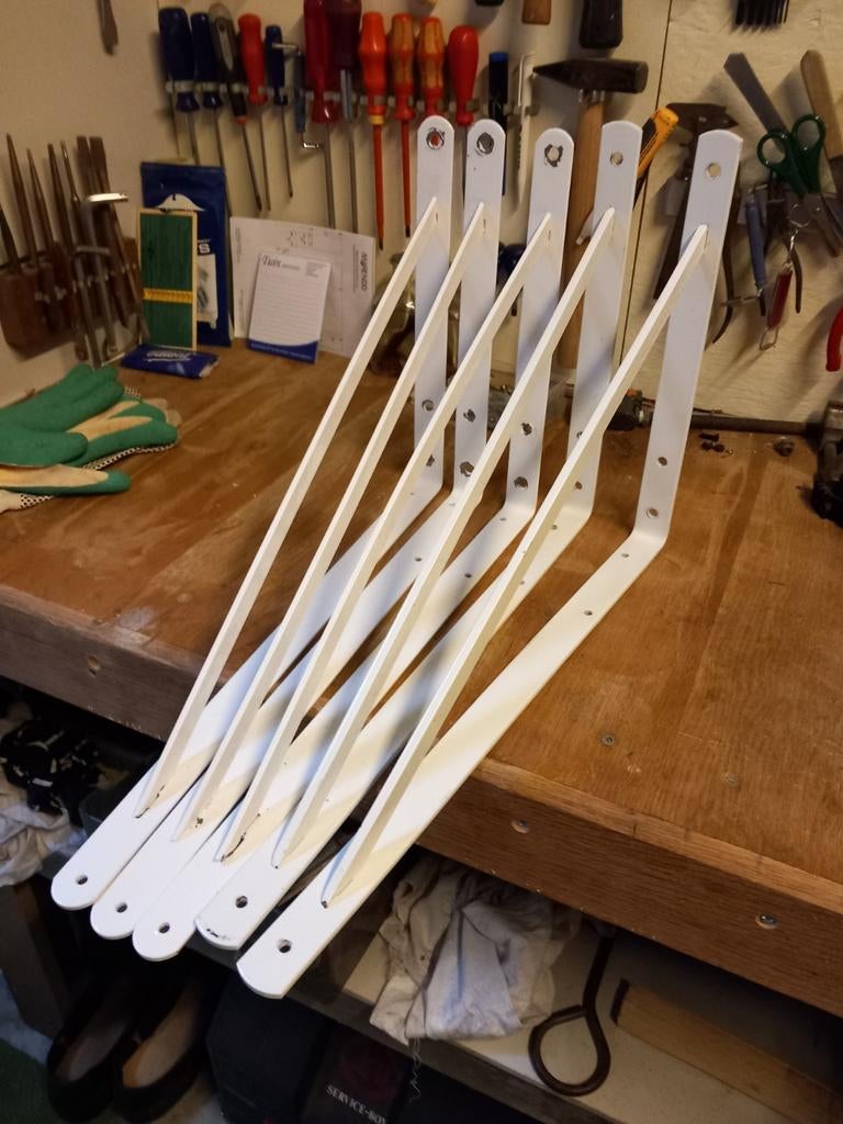 Robuste plankdragers wit.2 st 4025.2 st 3020.5st50 30cm., Ophalen, Nieuw