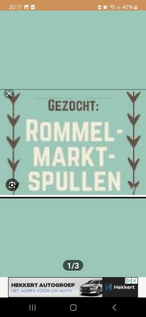 Gezocht rommelmarkt spullen, Ophalen