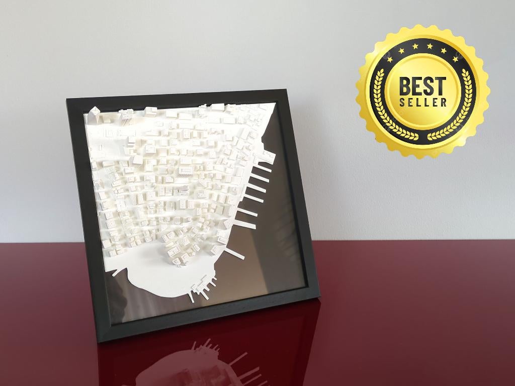 3D plattegrond New York City en Chicago, Huis en Inrichting, Woonaccessoires | Wanddecoraties, Ophalen of Verzenden, Nieuw