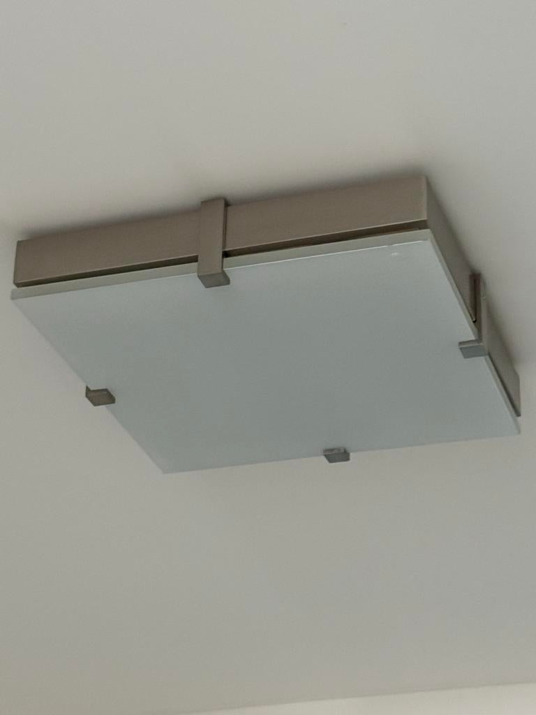 Lirio philips Plafondlamp 24x24 cm, dik matglas met chroom, Huis en Inrichting, Ophalen of Verzenden, Zo goed als nieuw, Glas