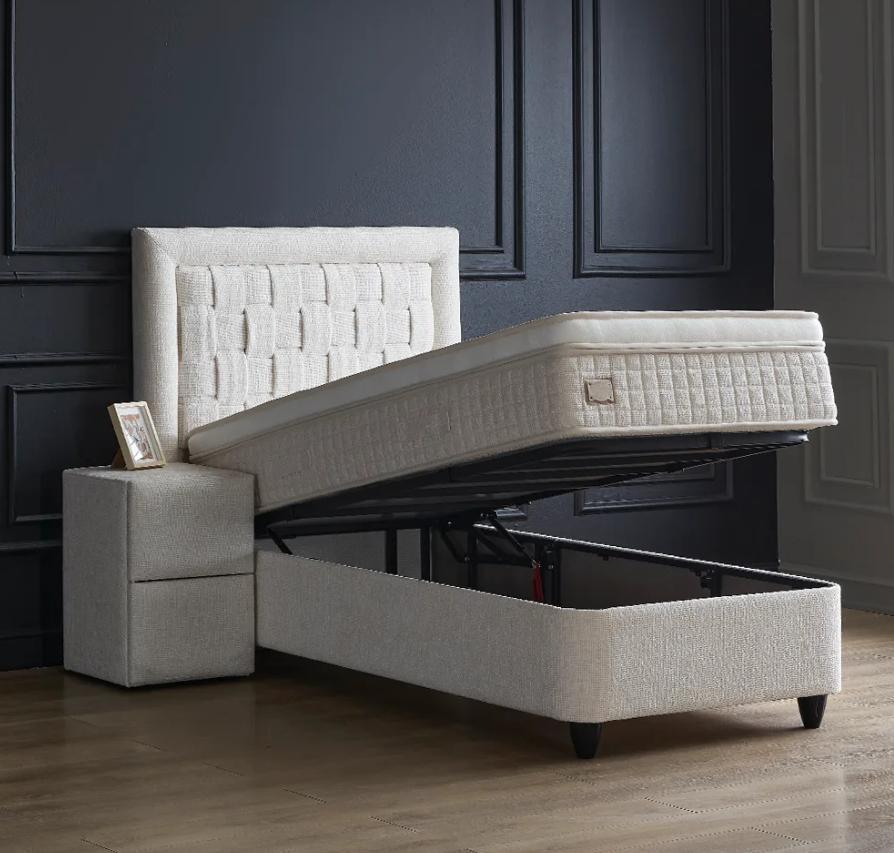 Arcana 1-persoons opbergbed - Wit