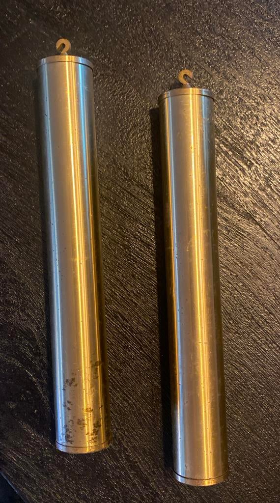 Vintage gouden klokgewichten - 2 stuks, 22 cm, Antiek en Kunst, Antiek | Klokken, Ophalen of Verzenden