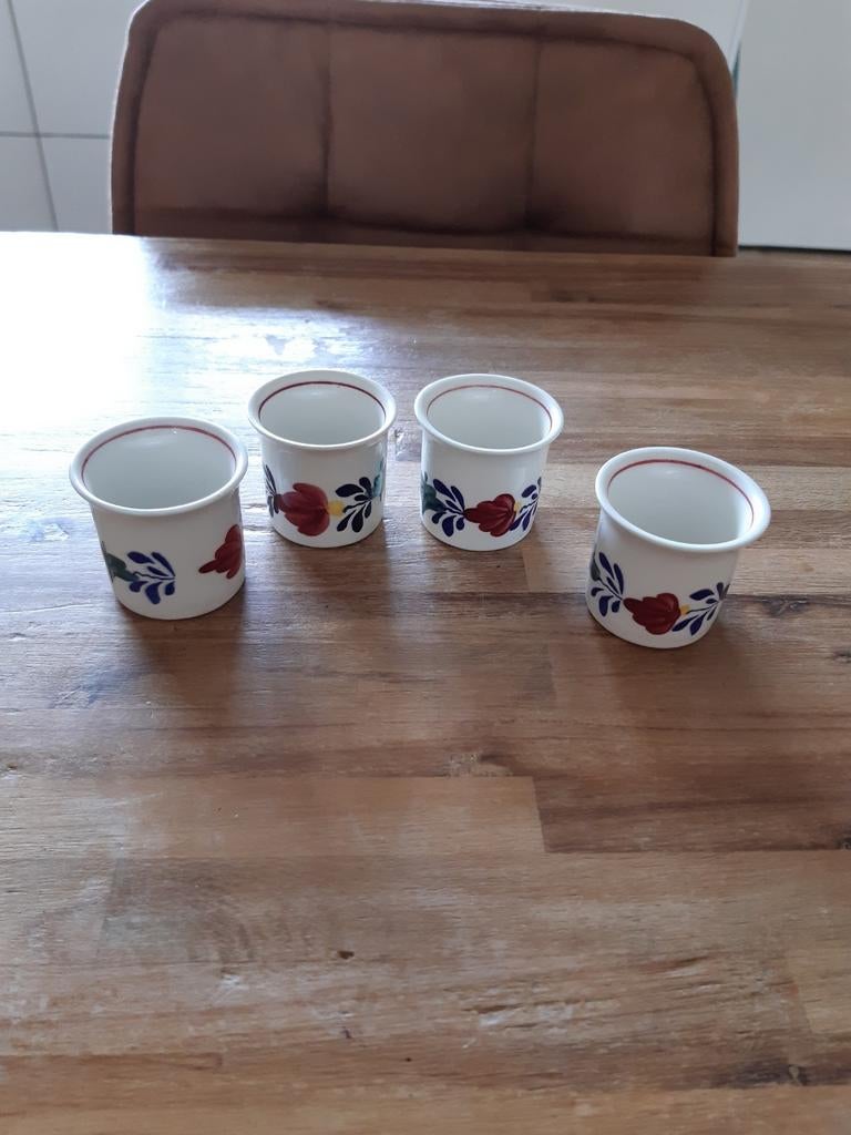 Eierdopjes Boerenbont (4x) Boch, Huis en Inrichting, Keuken | Servies, Overige typen, Ophalen of Verzenden, Zo goed als nieuw