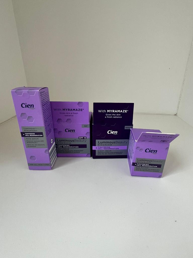 Cien Luminous Beauty Myramaze NIEUW set dag/nachtcrème, seru, Ophalen of Verzenden, Nieuw, Gehele gezicht, Verzorging