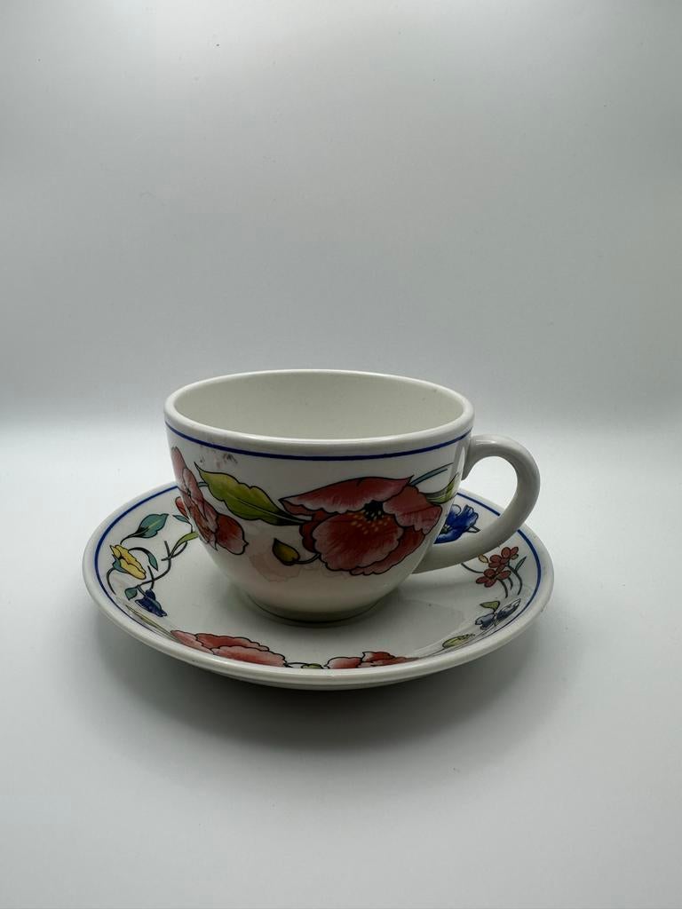 Kop en schotel van Wood & Sons - Made in Engeland, Huis en Inrichting, Keuken | Servies, Gebruikt, Kop(pen) en/of Schotel(s), Overige stijlen