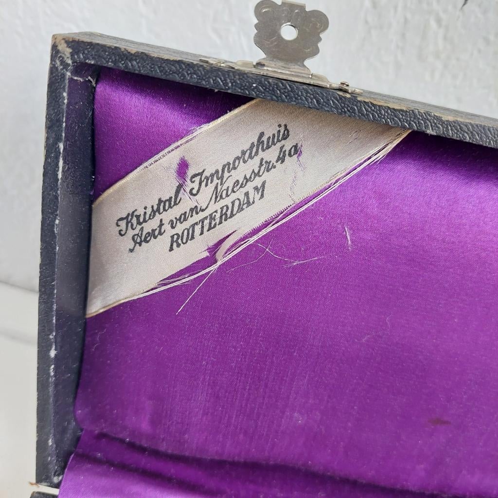 Lucky Vintage antieke kristallen messenleggers Rotterdam, Ophalen of Verzenden