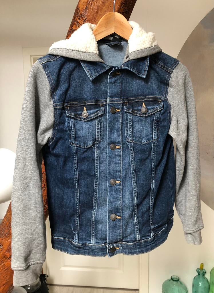 Leuk kinder spijkerjasje, maat 158, met afneembare capuchon, Verzenden, Zo goed als nieuw, Meisje, Jas