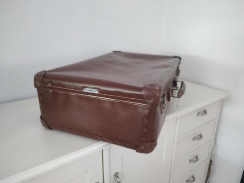 K366 VINTAGE jaren 40 - 50 koffer vulcan fibre zeer fraai, 60 tot 70 cm, Overige materialen, Gebruikt, -