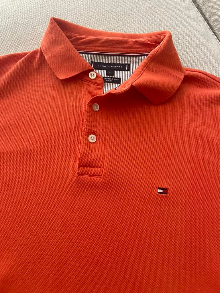 Tommy Hilfiger polo maat L Kingsday outfit slim fit, Ophalen of Verzenden, Zo goed als nieuw, Oranje