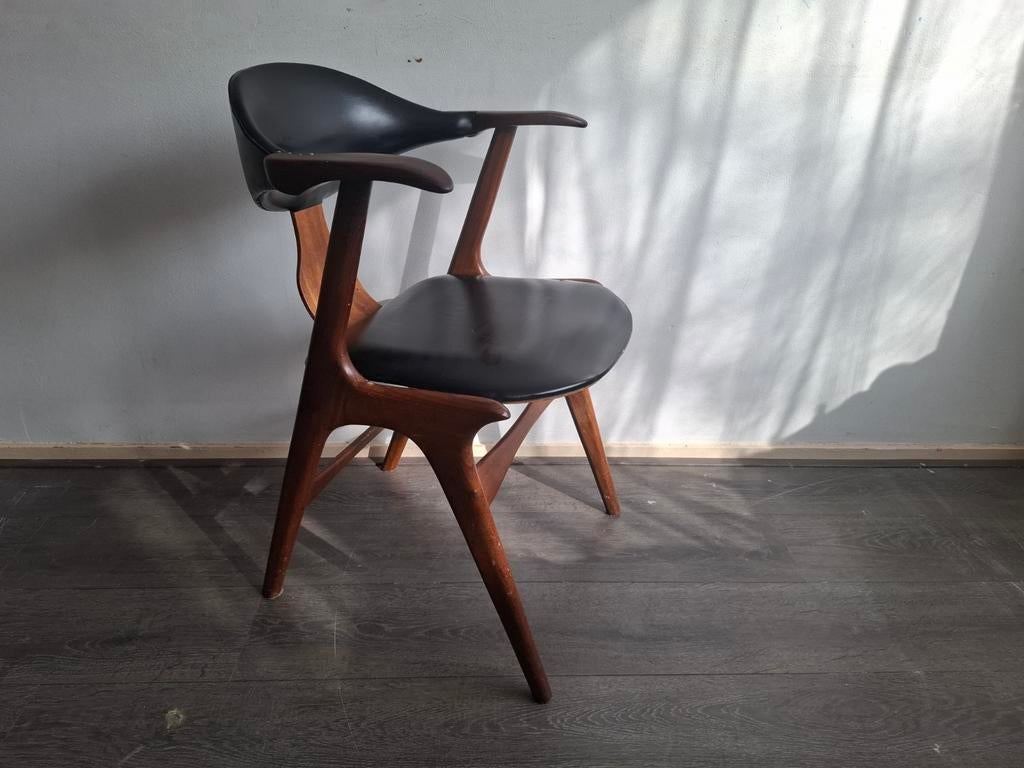 Louis van Teeffelen 'Koehoorn' stoel, Huis en Inrichting, Stoelen, Ophalen, Gebruikt, Zwart, Mid-century Modern, Scandinavisch design
