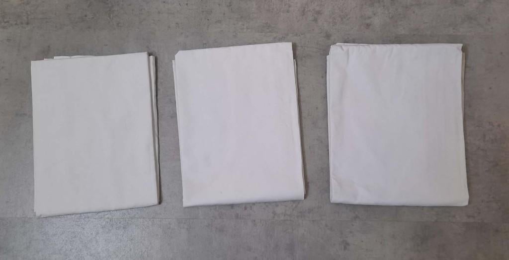 3 witte LAKENS voor babybed, juniorbed of creatief doel, Gebruikt, Overige maten, Wit, Overige typen