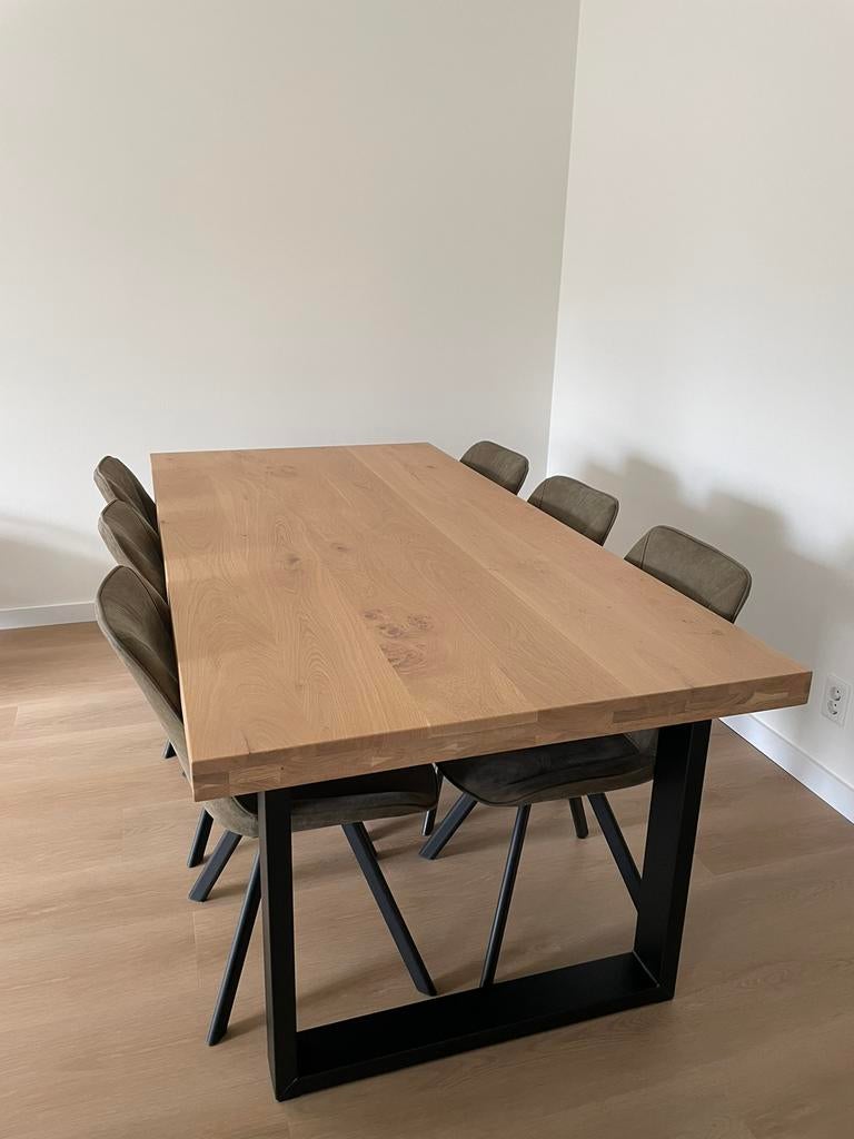 Eettafel Goossens Wonen, Ophalen, Eikenhout, 200 cm of meer, 50 tot 100 cm