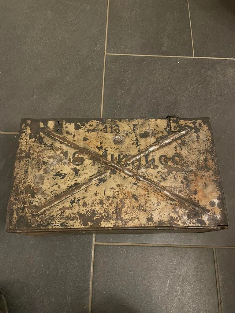 Mg munition trommelkist, Verzamelen, Militaria | Tweede Wereldoorlog, Ophalen of Verzenden, Duitsland, Hulzen of Bodemvondsten