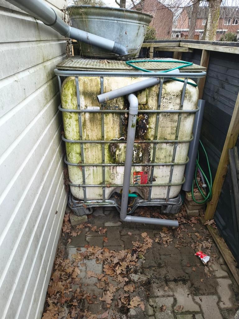 IBC 1000 liter met kooi, gebruikt als regenton, Tuin en Terras, 150 liter of meer, Ophalen