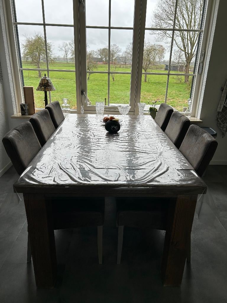 Eethoekstoelen 6x, Gebruikt, Vijf, Zes of meer stoelen, Hoge, rechte rugleuning, Ophalen