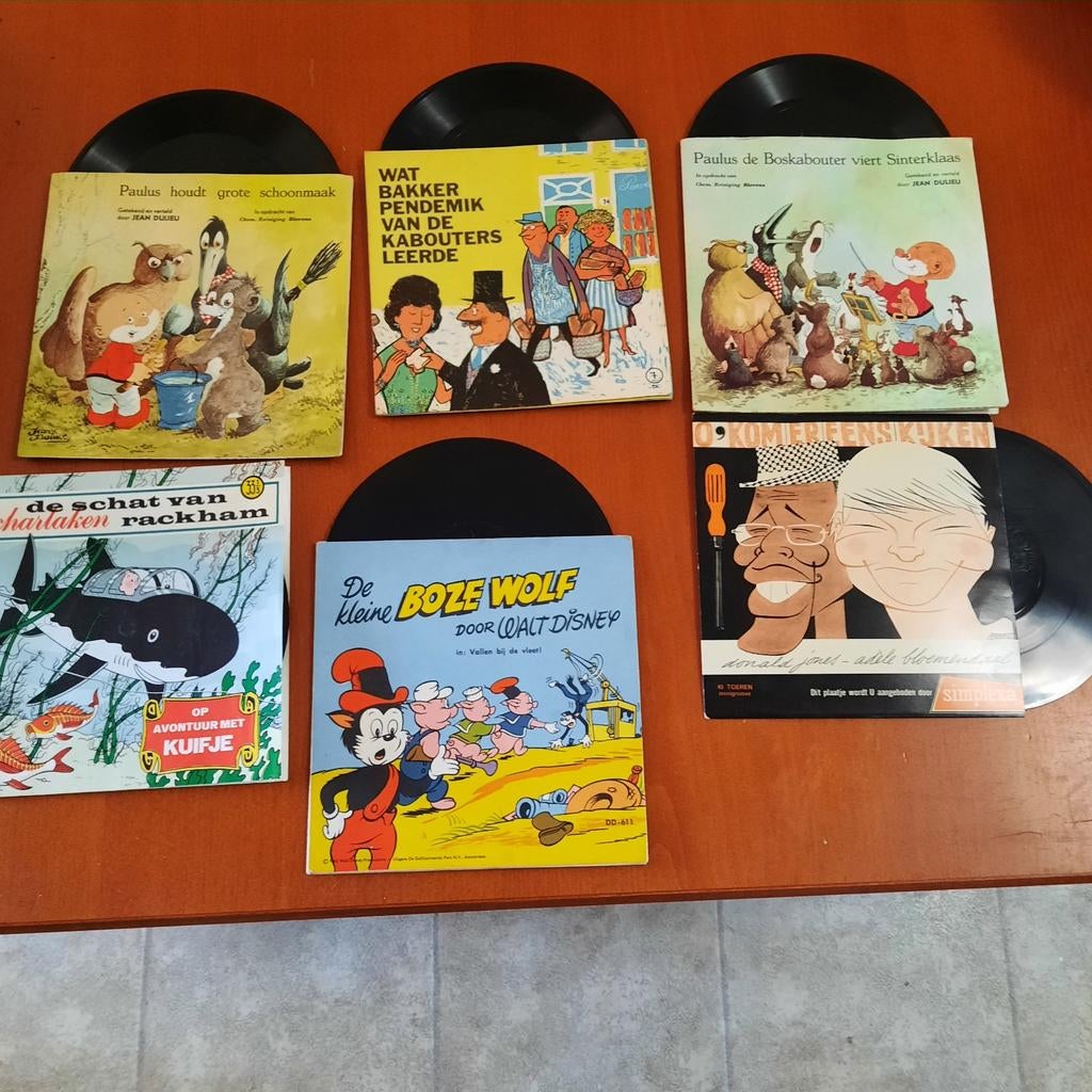 5 Flexidiscs Kuifje, Paulus Boskabouter, Boze Wolf, Ophalen of Verzenden, Overige formaten