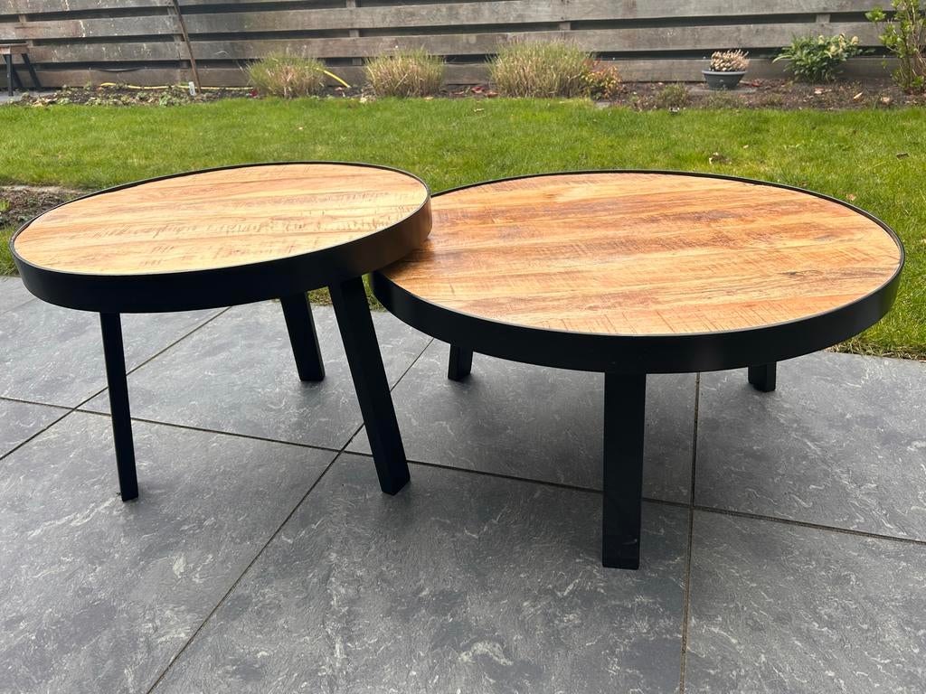 Twee salontafels van HUUS, model Sanne, Ophalen, Gebruikt, 50 tot 100 cm, Rond